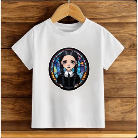 Wednesday Baskılı Oversize  Pamuk Kiz Çocuk T-shirt